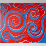 Acrylic painting “Scales of Life”, 70×80 cm, 2024, reflecting harmony and balance between inner and outer worlds.