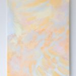 Acrylic painting “Harmonious Chaos”, 50×40 cm, 2022, intuitive artwork with rhythmic movement showing beauty through self-acceptance.