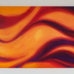 Acrylic painting “Waves of Love”, 40×80 cm, 2024, celebrating love as warmth, healing, and inspiration reminding us to act with open heart.