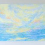 Acrylic painting “Beyond”, 50×100 cm, 2022, symbolizing freedom, expansion of our vision, and the joy of dreams.